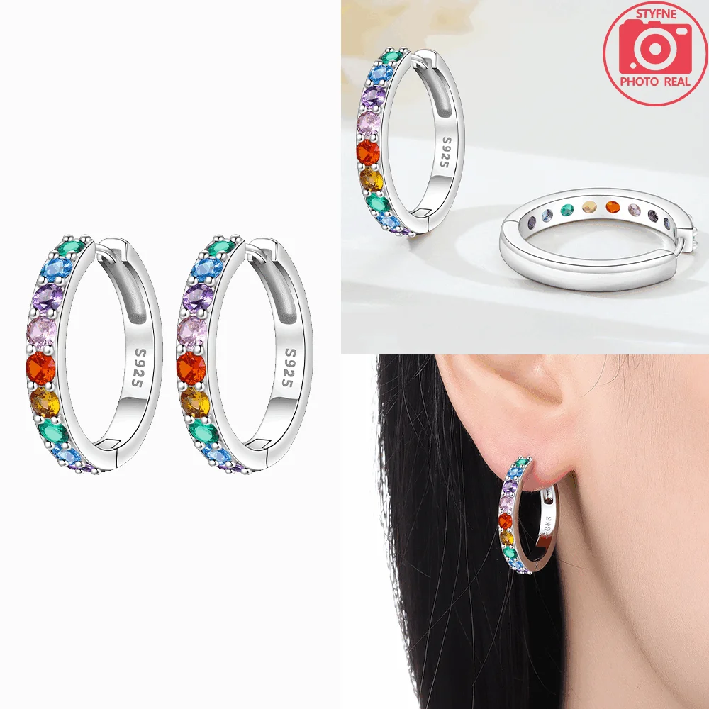 925 Sterling Silver Dancing Bee Hoop Earrings – Cute Enamel Zircon Jewelry