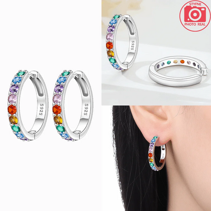 925 Sterling Silver Dancing Bee Hoop Earrings – Cute Enamel Zircon Jewelry