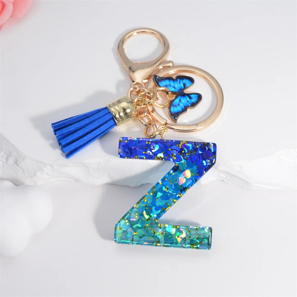 Alphabet Tasseled Keychain