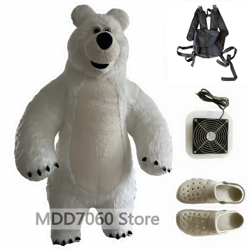 Giant Panda & Polar Bear Inflatable Costume – Adult Walking Plush Mascot Suit for Cosplay & Parties