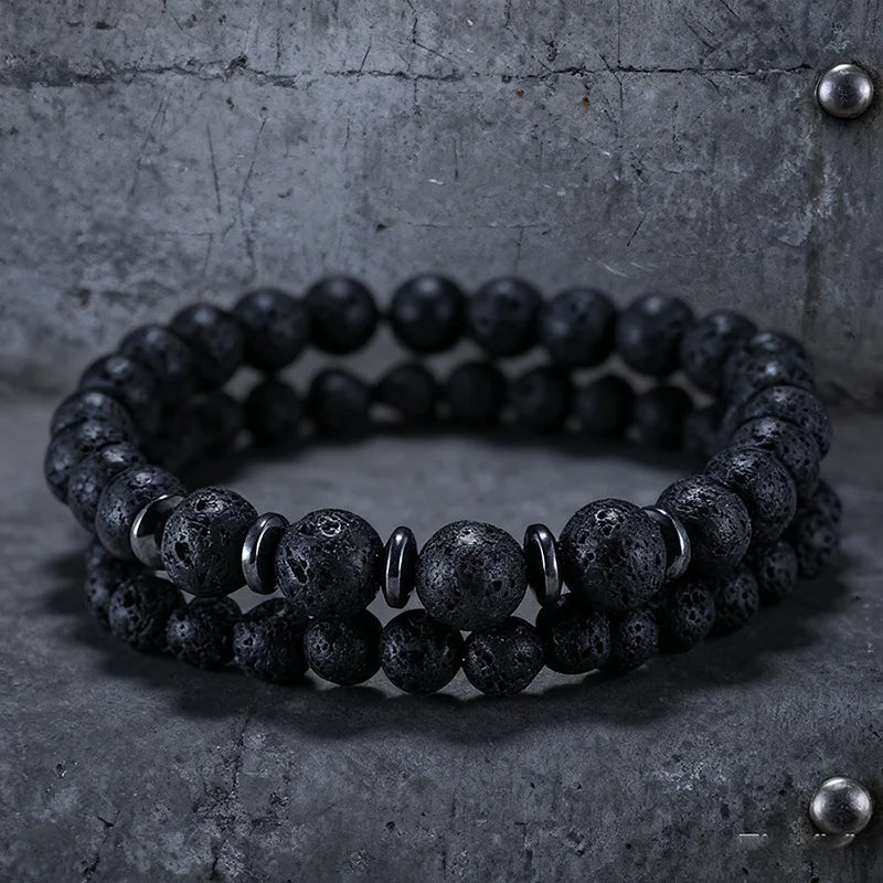 Pair Tiger Eyes Stone Strand Bracelet