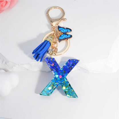 Alphabet Tasseled Keychain