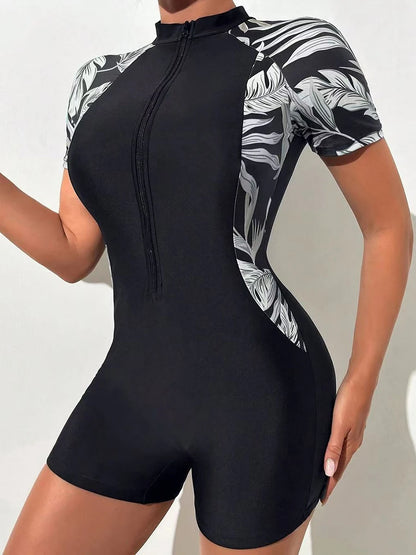 One Piece Floral Swim Suit