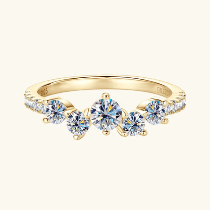 Anziw Real S925 Ring Cluster Moissanite Sterling Silver Ring