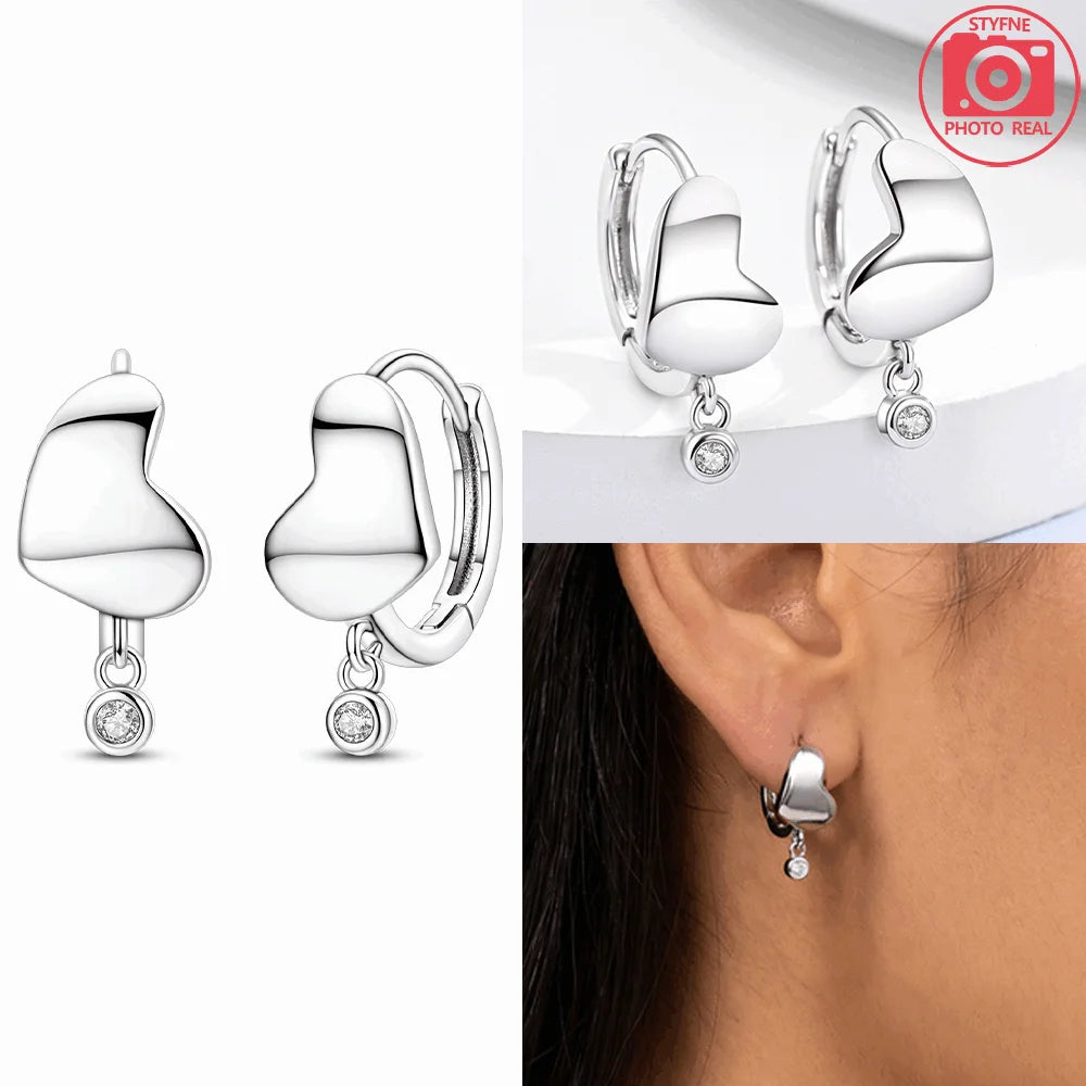 925 Sterling Silver Dancing Bee Hoop Earrings – Cute Enamel Zircon Jewelry