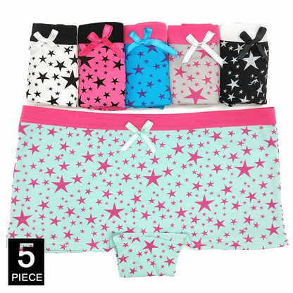 5Pcs Cotton Low Rise Boyshorts