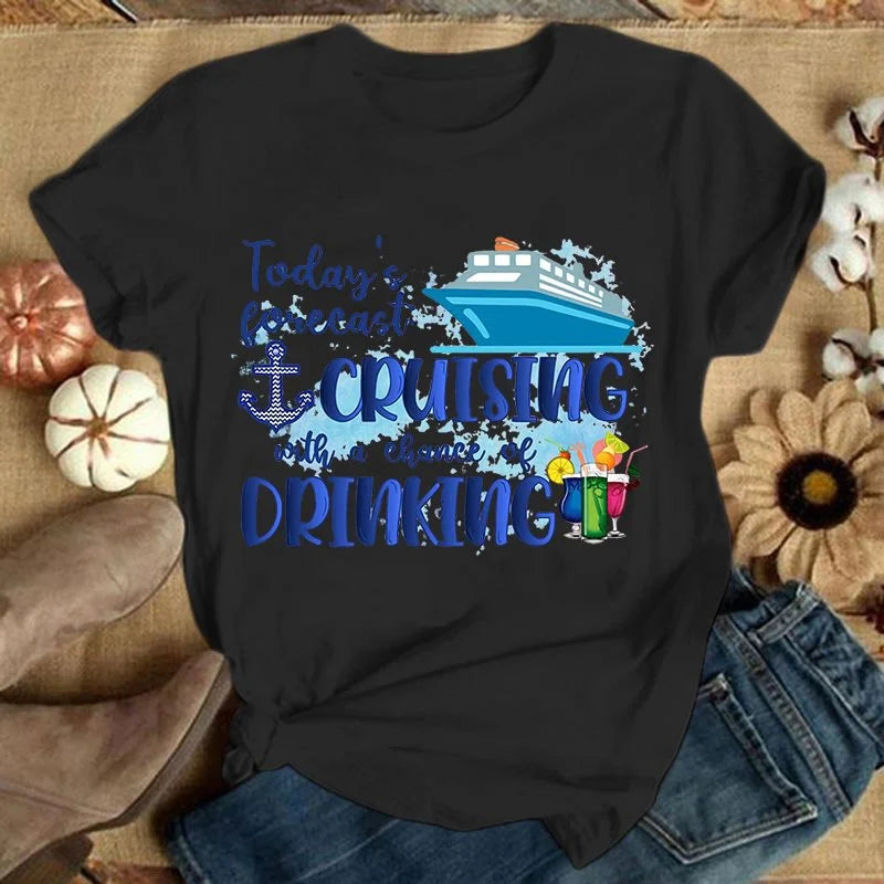 Unisex Casual Cruise Graphic T-Shirt – Short Sleeve Vacation Tee