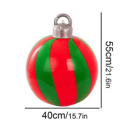 40cm Outdoor Inflatable Christmas Decorated Ball - PVC Giant Ornament for Xmas Tree & Home Yard