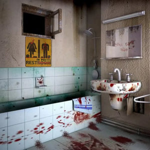 Halloween Horror Night Mural Bloody Bathroom Toilet Stickers