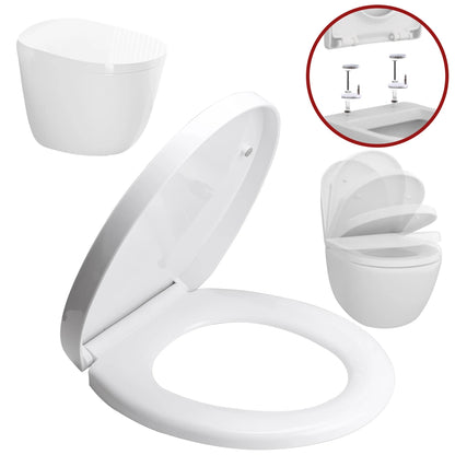 Soft-Close Quick-Release Toilet Seat for Square, U, and O Shapes
