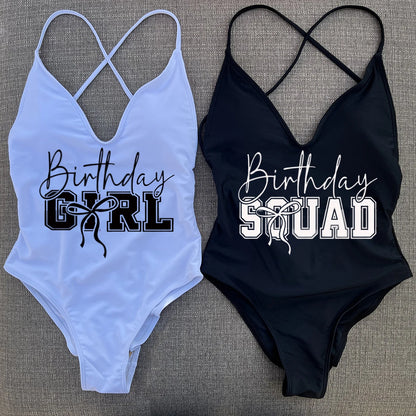 Padded One Piece Swimsuit Birthday Bathing Suit