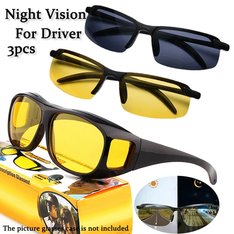 Night Vision Oversized Driver Anti-Glare Glasses