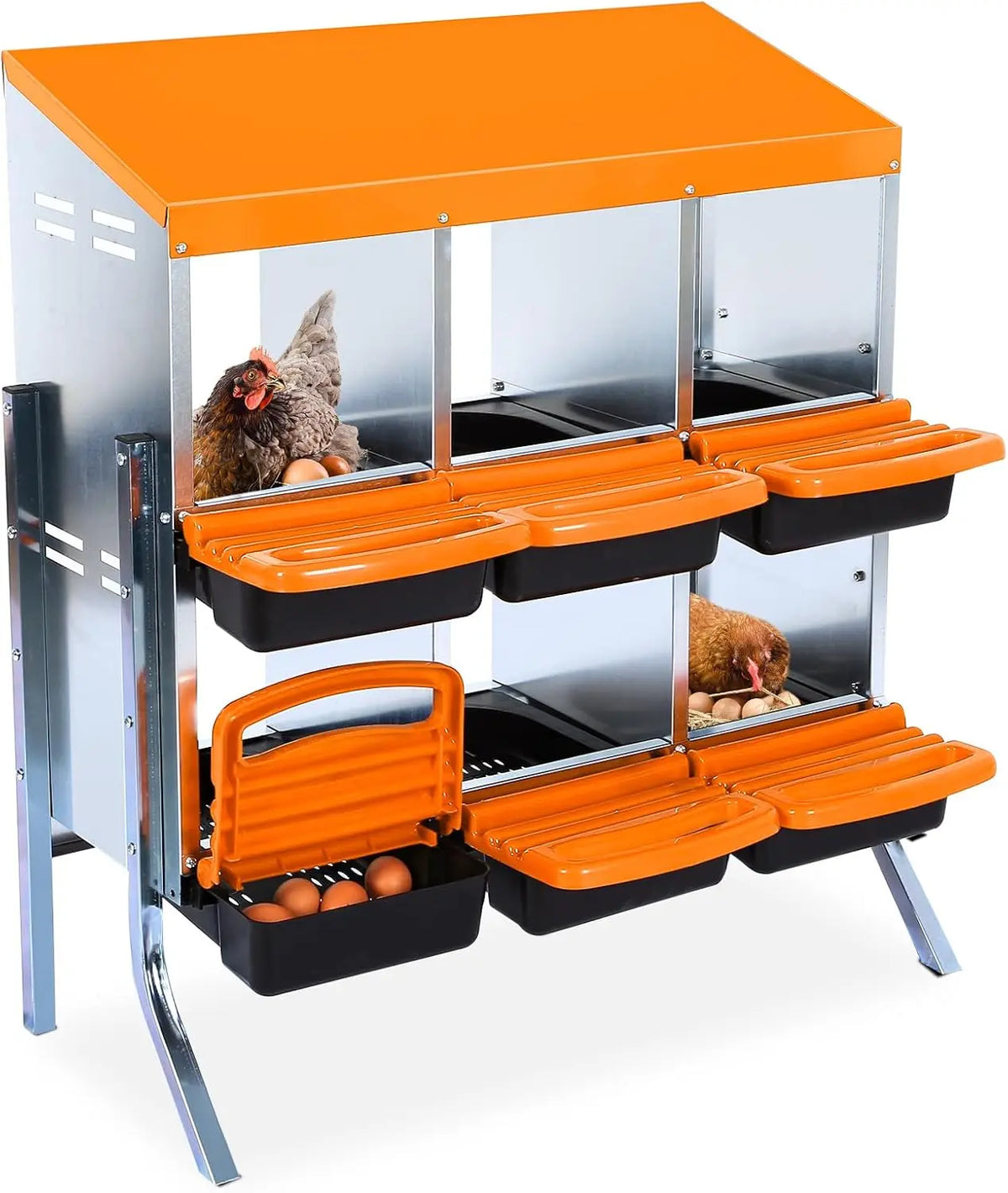 Garvee 6-Compartment Galvanized Chicken Nesting Box