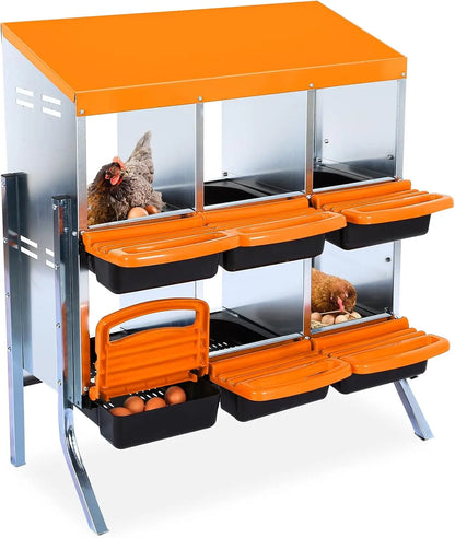 Garvee 6-Compartment Galvanized Chicken Nesting Box