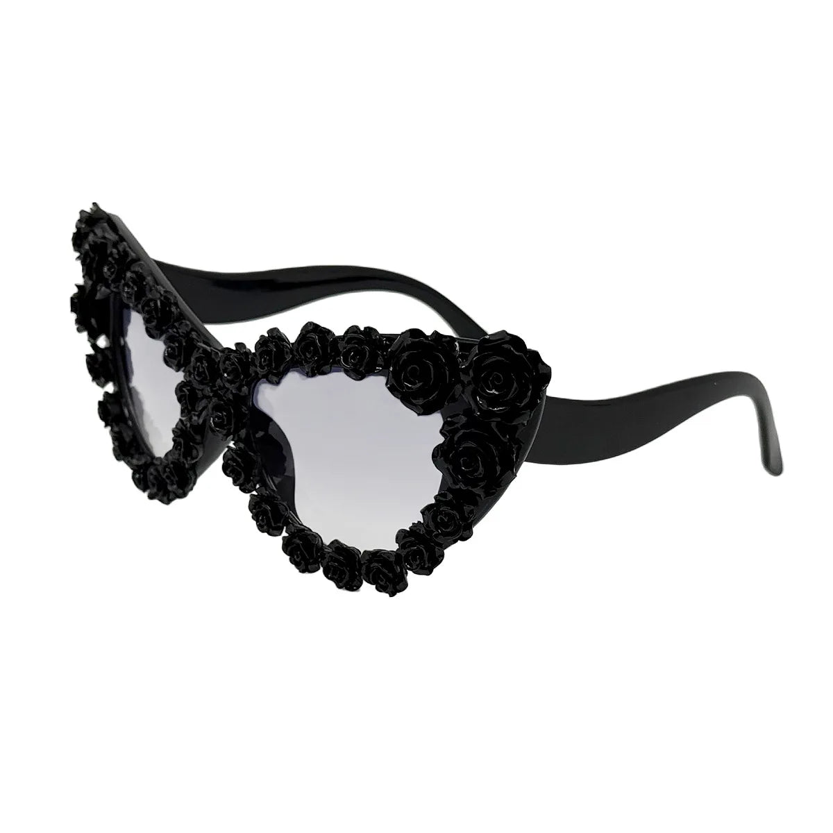 Gothic 3D Rose Cat Eye Sunglasses