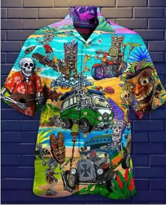 Loose Breathable 3D Print Trendy Hawaiian Shirts