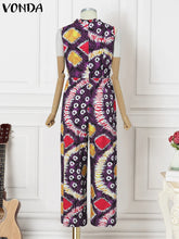 Printed Sleeveless Wide Leg Playsuit Jumpsuit