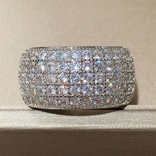 Exquisite 925 Sterling Silver Super Shiny Half Circle Zircon Finger Ring
