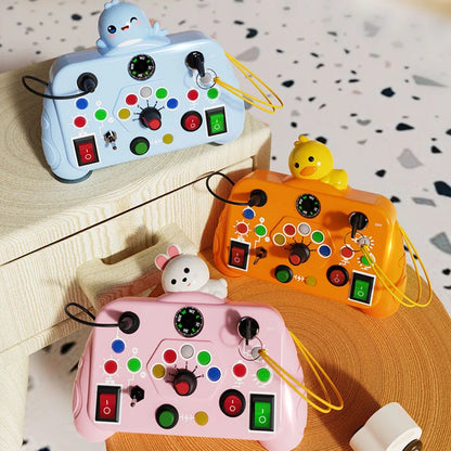 Montessori Busy Board Sensory Cartoon with LED Light Switch