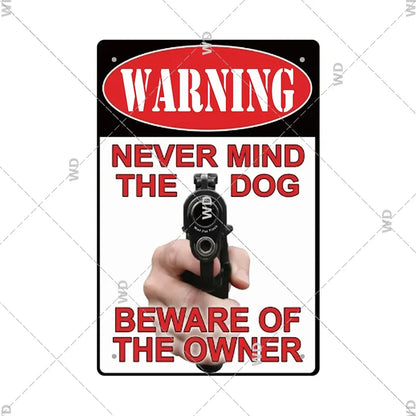 Warning Tin Sign - Vintage Private Property & Security Wall Plaque