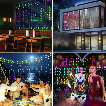 App-Controlled LED Christmas Curtain Light with Music Sync