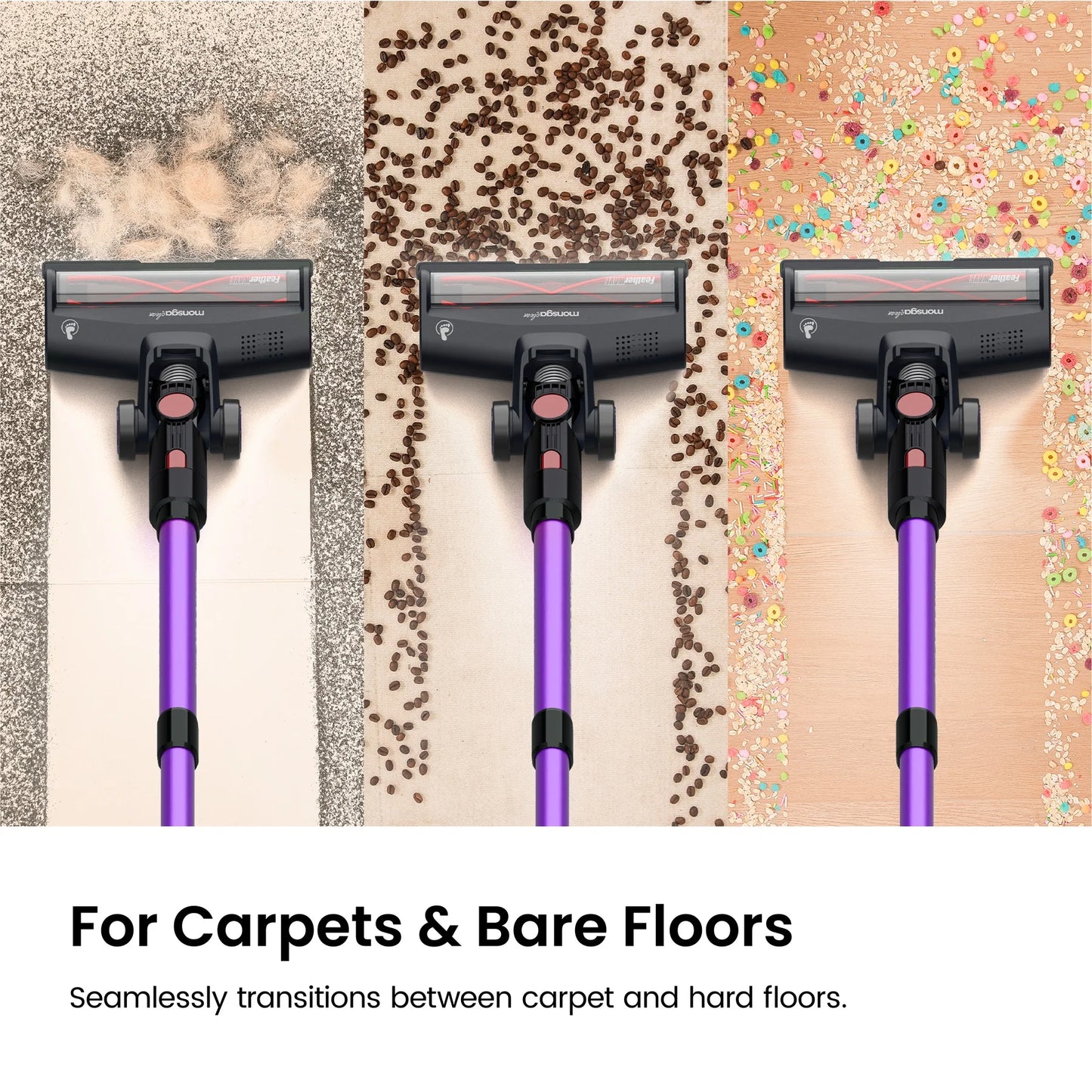 MONSGA 450W Cordless Handheld Stick Vacuum Cleaner