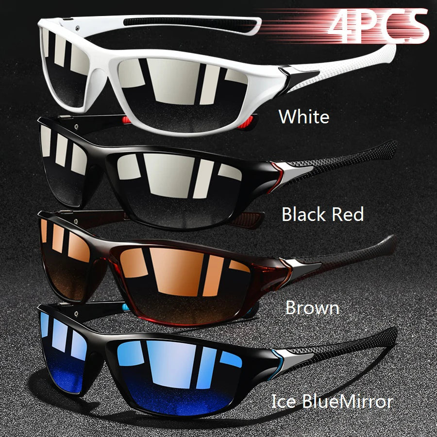 4-Pack Unisex UV400 Polarized Sports Sunglasses