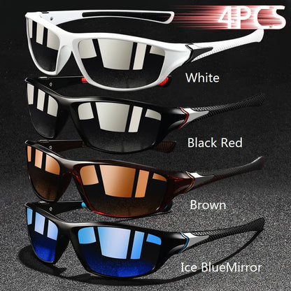 4-Pack Unisex UV400 Polarized Sports Sunglasses