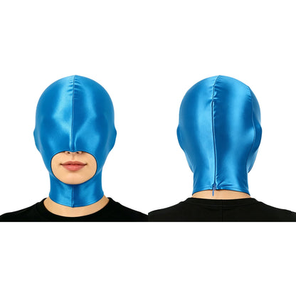 Glossy Full-Head Zippered Balaclava Hood
