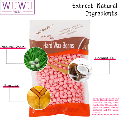 WUWUVISTA 100g/3.52oz Hot Wax Hair Removal Depilatory Beans for Wax Heaters