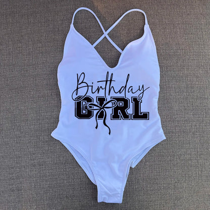 Padded One Piece Swimsuit Birthday Bathing Suit