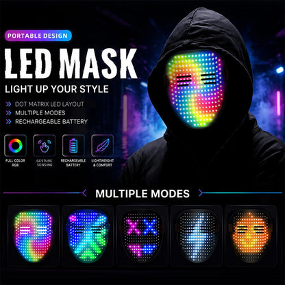 Gesture-Sensing Face-Transforming LED Light-Up Mask