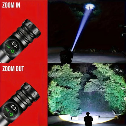 Ultra-Bright White Laser LED Tactical Flashlight with COB Side Light