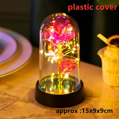 LED Galaxy Three Rose Artificial Flowers Gift without Battery
