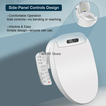 Electric Smart Bidet Toilet Seat with Instant Warm Water and Heated Seat