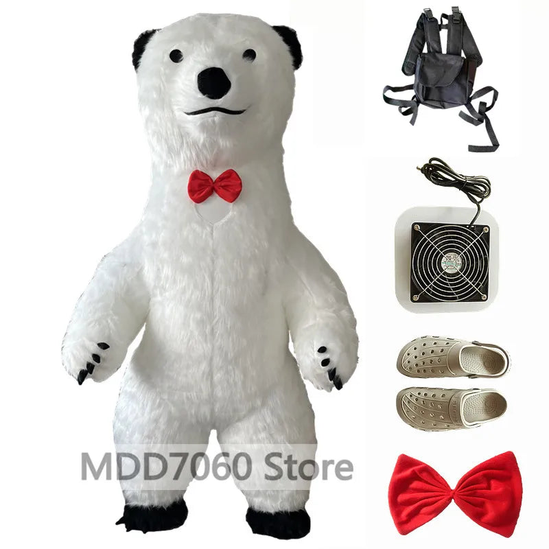 Giant Panda & Polar Bear Inflatable Costume – Adult Walking Plush Mascot Suit for Cosplay & Parties