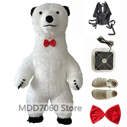 Giant Panda & Polar Bear Inflatable Costume – Adult Walking Plush Mascot Suit for Cosplay & Parties