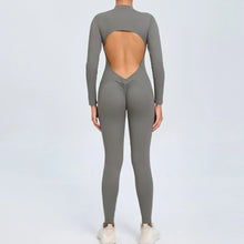 Seamless Zippered Long-Sleeved One-Piece Jumpsuit