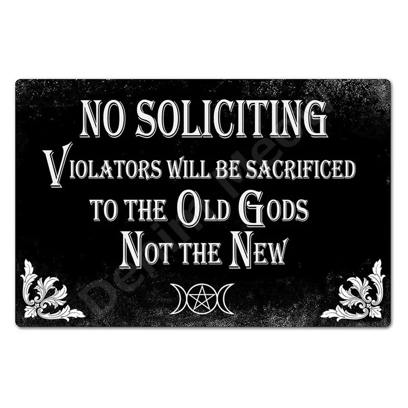 Funny No Soliciting Vintage Metal Tin Sign