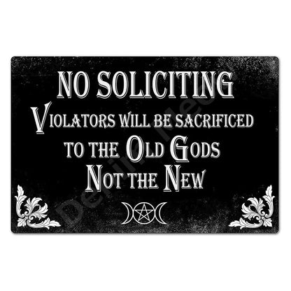 Funny No Soliciting Vintage Metal Tin Sign