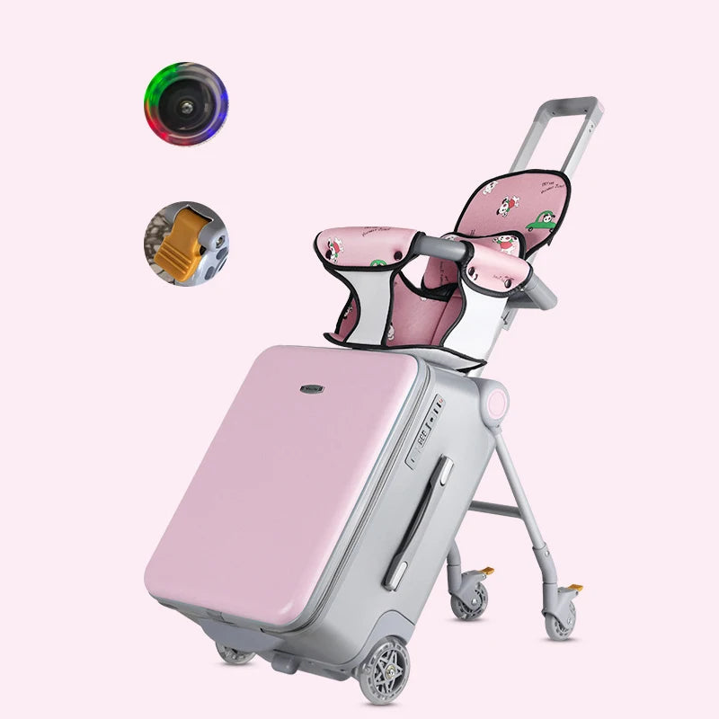 Luggage with Spinner Wheels with Child Seat Design
