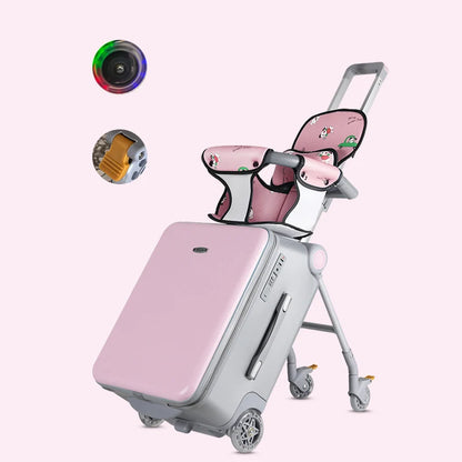 Luggage with Spinner Wheels with Child Seat Design