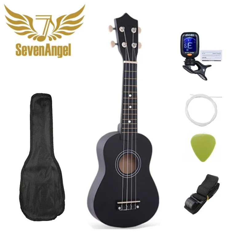 21-Inch Soprano Ukulele Starter Kit - Mahogany Wood & Nylon Strings