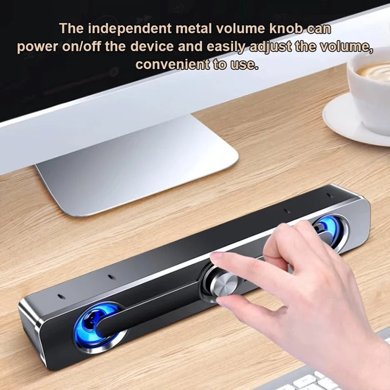 USB-Powered Wired Soundbar Computer Speaker