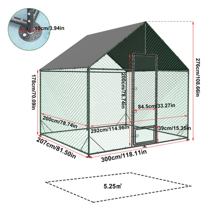 Heavy Duty Outdoor Metal Chicken Coop & Poultry Run