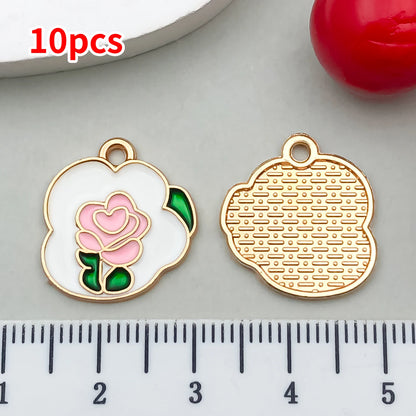 10-20 Piece Valentine's Day Mixed Alloy Flower Charms Set - DIY Jewelry Making Pendants
