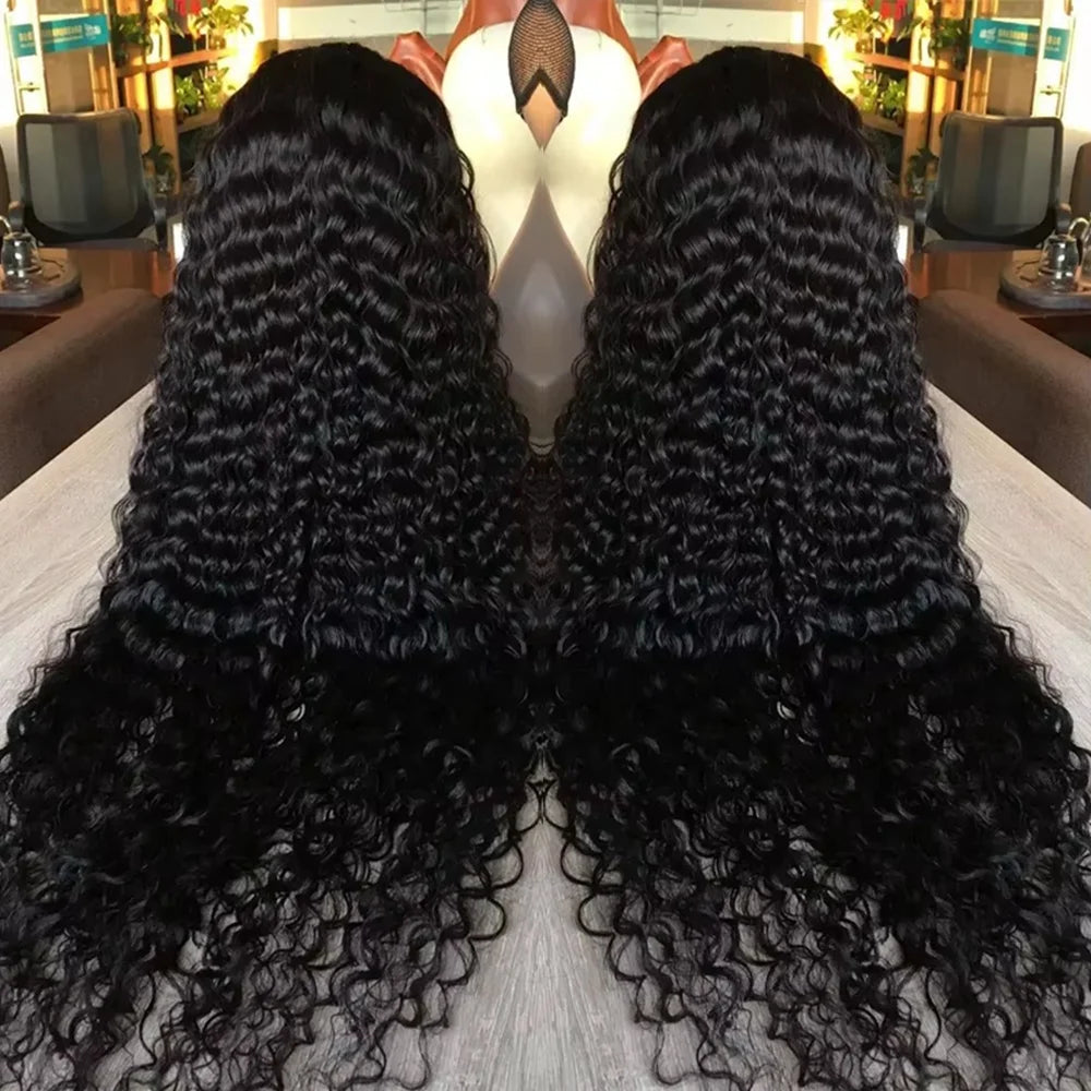 13x6 Glueless 250 Density Brazilian Deep Wave Curly Human Hair Wig