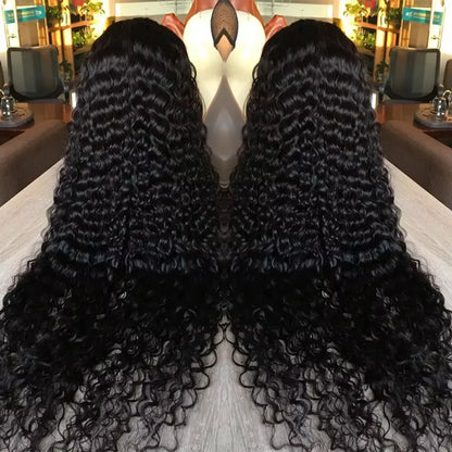 13x6 Glueless 250 Density Brazilian Deep Wave Curly Human Hair Wig