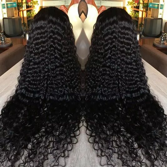 13x6 Glueless 250 Density Brazilian Deep Wave Curly Human Hair Wig