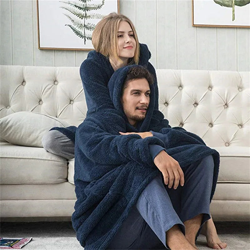 Unisex Oversized Plush Fleece Blanket Hoodie